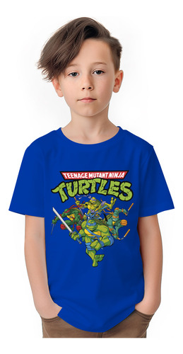 Polera Niños Tortugas Ninja A Algodón Wiwi