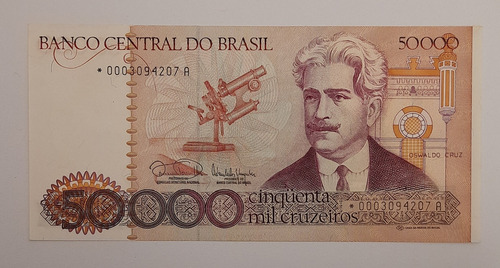 Cédula Fe C174a 50.000 Cruzeiros Com Asterisco Brasil (Usado)