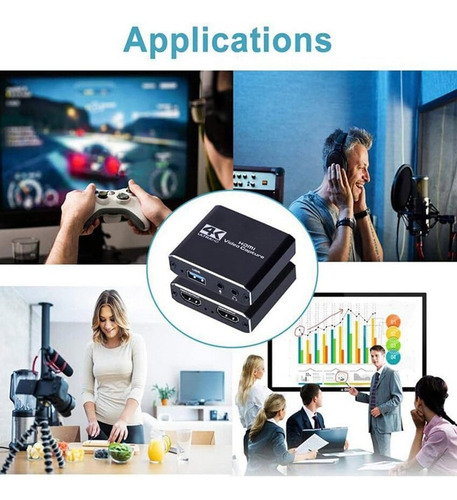 Capturadora De Video Hdmi 4k Hdmi A Usb 3.0 Convertidor
