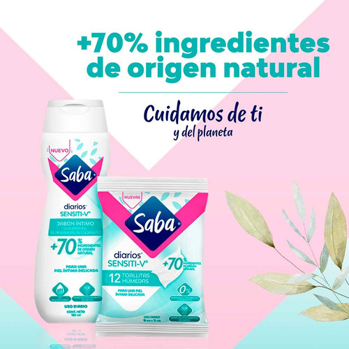Toallas Humedas Femeninas Sensiti-v Saba 12 Pza
