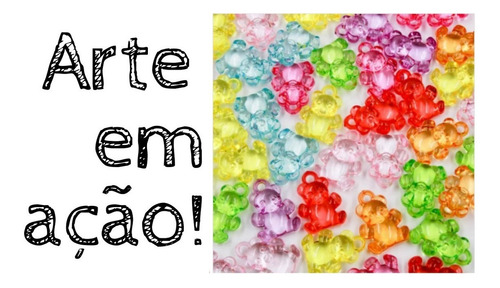 Pingente Ursinhos Gummy Bear Acrílico Sortidos - 50 Peças Comprimento 20 Mm Cor Colorido Diâmetro 15 Mm