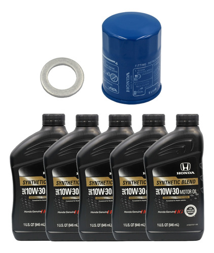 Pack Filtro Aceite + Golilla + 5 Aceite 10w30 Honda Original