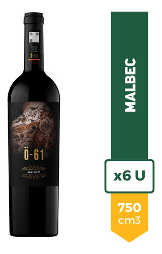 Vino O-61 Malbec Tinto 750ml Caja X6