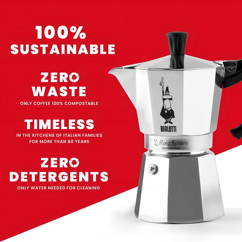 Cafetera Bialetti Moka Express 6tazas Plateada Plateado