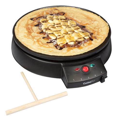 Plancha Crepas 12 Sartén Antiadherente Con Esparcidor Y Guí
