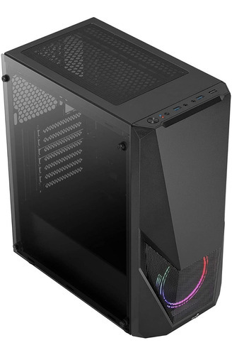 Gabinete Gamer Aerocool Zauron Rgb Cristal Templado Color Negro