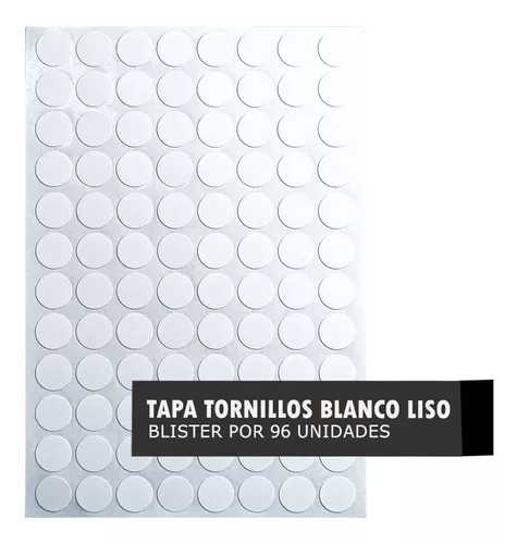 Tapa Tornillo Autoadhesivo Blanco Liso Blister Por 96 U Gold