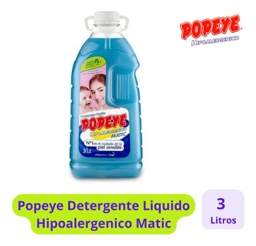 Popeye Hipoalergénico Detergente Líquido Frasco - 3l