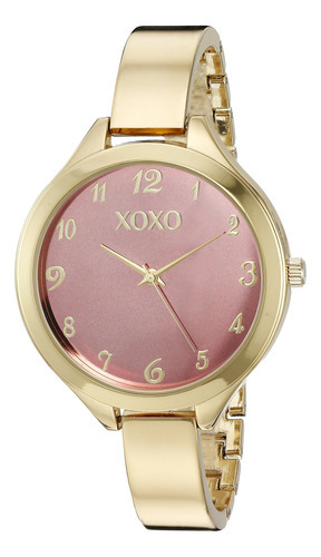 Xoxo - Reloj Xo282 Para Mujer- Dorado Color de la correa Negra Color del bisel platedo Color del fondo Blanco