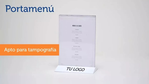 Pack X 2 Unidades Porta Menú De Acrílico Transparente 13x18