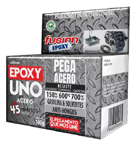 Pegamento Adhesivo Liquido Acero Fusión Epoxy Color