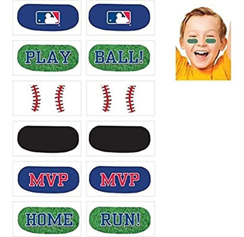 Amscan 398151 Mlb Collection Tatuajes Faciales, Favor De Fie