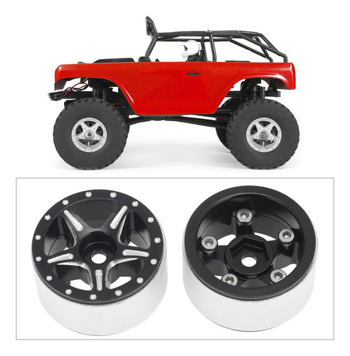 2 Piezas Rc Llanta De Aluminio Para Axial Scx24 90081 Negro