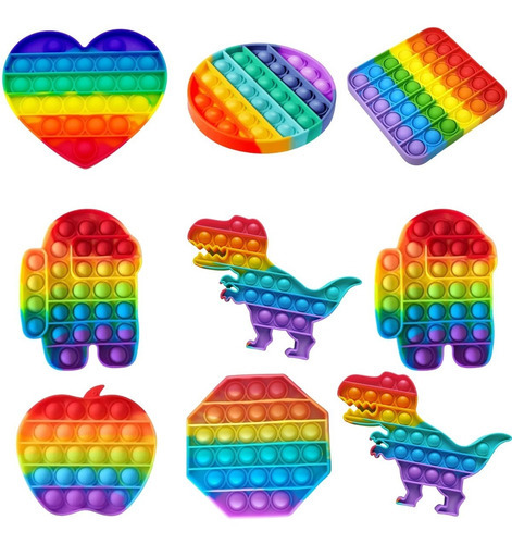 Pop-it Fidget Toy Empurre Bolha Autismo Anti-stress Cor Pop It Quadrado Colorido