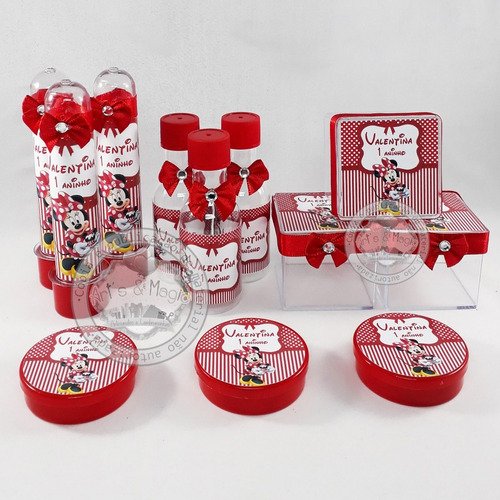 Imagem 2 de 7 de Kit Festa Infantil Personalizado Minnie Vermelha