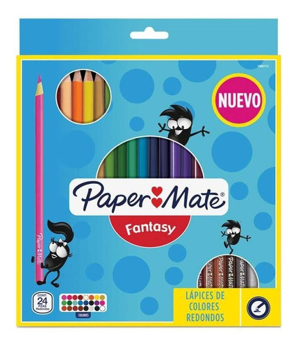 Lapices De Color Pinturitas Paper Mate X 24 Largas Rosario