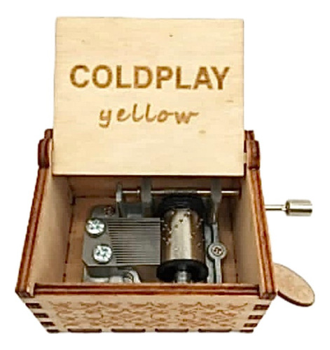 Caja Musical Cold Play Yellow Con Manivela