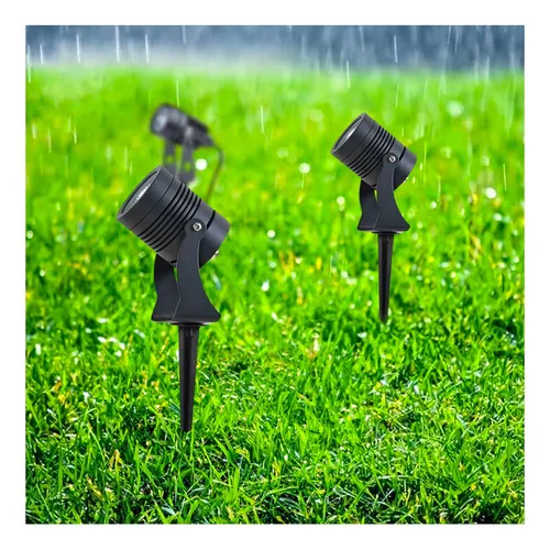 Pack 10 Foco Estaca Deco Jardín 10w Luz Cálida