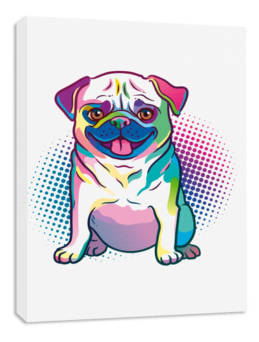 Cuadro Decorativo Canvas Pug Mascota Dibujo Pop Art 60x40