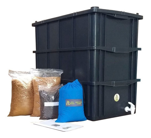 Kit Composteira Doméstica G 36lts + Minhocas Promoção