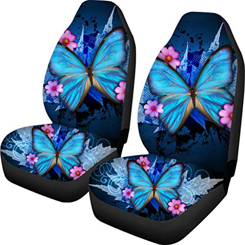 Afpanqz Blue Butterfly Printed Fashion Car Seat Covers For W