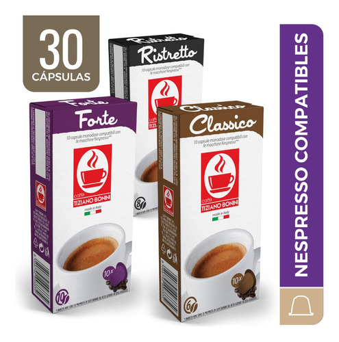30 Cápsulas Nespresso Compatibles - Bonini Italia