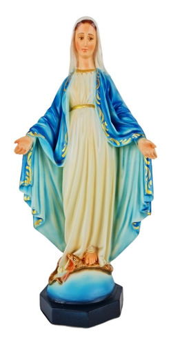 Imagem 3 de 10 de Escultura Imagem Nossa Senhora Das Graças - Colorida 30cm
