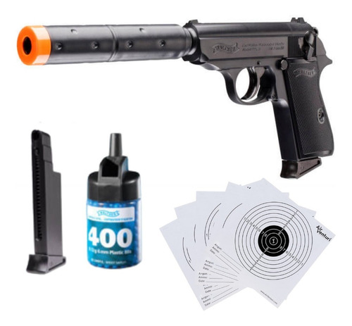 Marcadora Airsoft Spring Bbs 6mm Walther Ppk/s Xchws C