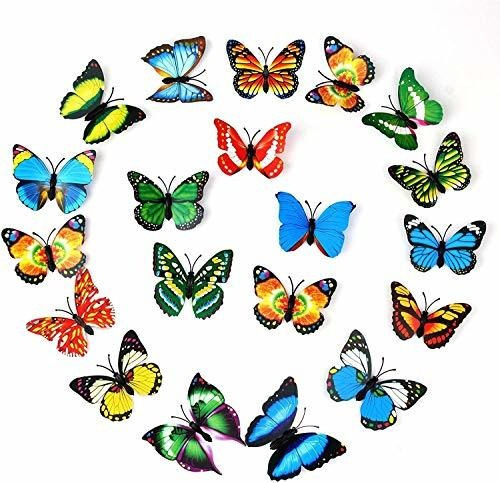 Golden Pearl 20pcs 3d Pvc Butterfly Magnet Wall Decoration W
