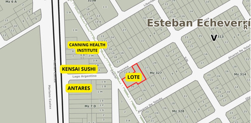 Lote 1122m2 En Venta. Canning, Zona Comercial Sobre Sargento Cabral