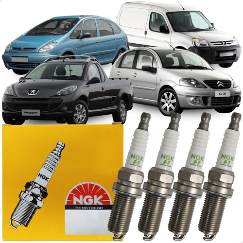 Kit 4 Velas Ignição Xsara Hoggar Partner Berlingo C3 1.6 16v