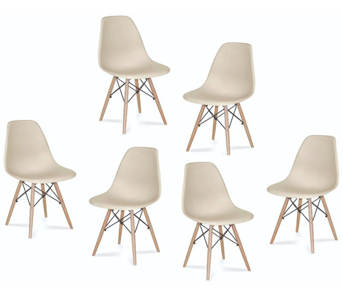 Silla Eames Beige Arena X 6 Unidades