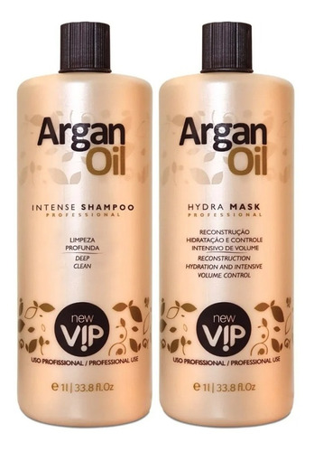 Vip Escova Progressiva Argan Oil Kit 2x 1000 Ml New