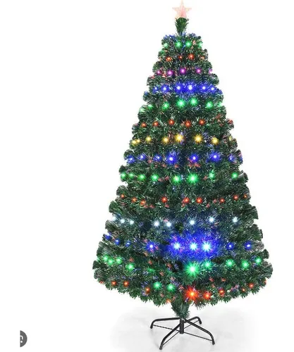 Arvore de Natal 1,80 Mts Fibra Otica e Led de Bolinhas Coloridas Arvores de  Natal