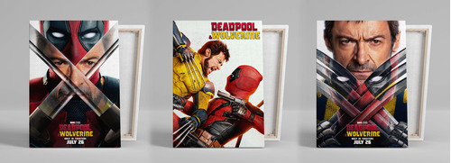 Cuadros Deadpool & Wolverine Canvas 3 Unidades 45x30 Cm