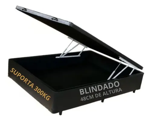 Cama Baú Casal Com 30cm De Prof. Blindado Luxo