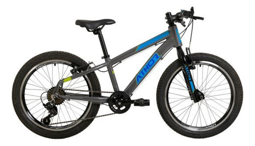 Bicicleta Infantil Aro 20 Athor Brave 7v Shimano Grafit/azul