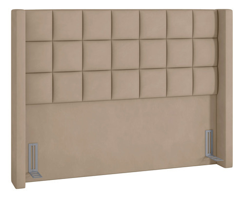 Cabeceira Cama Box Casal Quarto 140cm Paris Veludo Bege