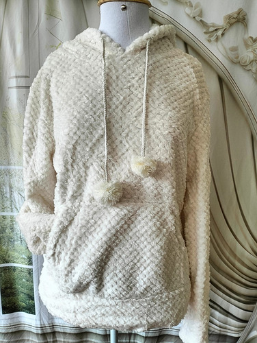 Blusa De Frio Fechada De Plush Capuz E Bolso M007-4