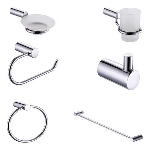 Juego Baño 8 Pz Regadera 15cm + Monomando Regadera Cromado