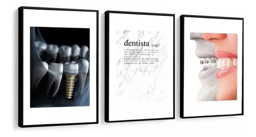 Quadro Mosaico Decorativo Consultório Odontologista Dentes