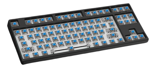 Kit De Teclado Mecánico Con Cable De Bricolaje Con Negro