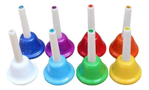 Juego De Campanas De Mano, Percusión Colorida, Notas, 8 Kits