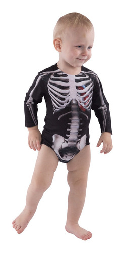 Imagen 1 de 2 de Disfraz Pañalero De Esqueleto Para Bebe Halloween Divertido