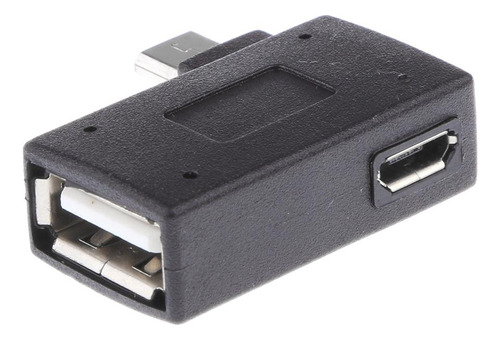 Left Angle Usb 2.0 Micro Male To Usb Female Host Otg Adapter