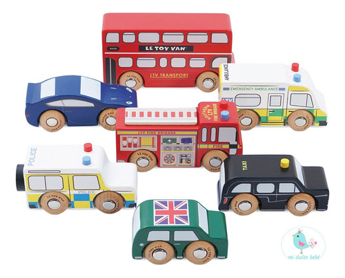 Juego De Coches Autitos Ingleses De Madera Tv267 Le Toy Van Color Multi Color Personaje Coches Ingleses