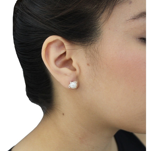 Imagen 6 de 9 de Broqueles De Perla Natural Y Plata 925 Mujer/niña 8mm Agálea