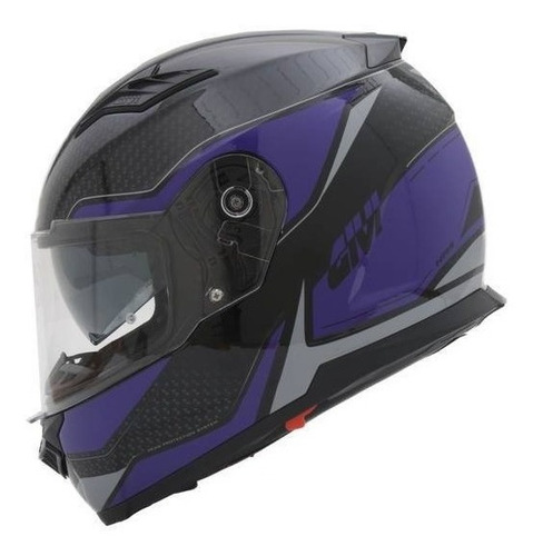 Capacete Givi Iron 50.5 Fechado Viseira Solar Preto E Roxo