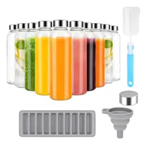 Comprar Zukro Botellas De Jugo De Vidrio Con Tapas Para Jugo De 18 O