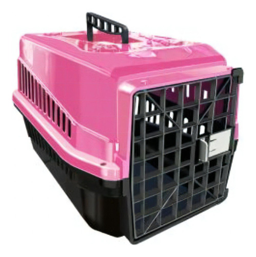 Caixa De Transporte N3 Para Viagem Cachorro Gato Média Cor Rosa